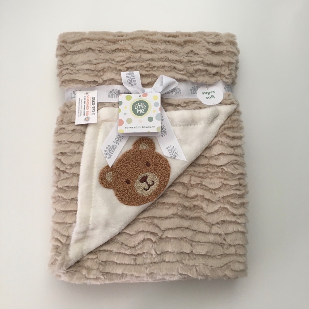 Baby Blanket Reversible Bear Theme Baby Gift NEW | Little Me